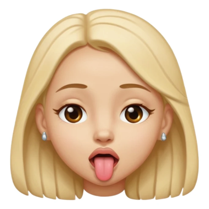 girl naked with eye close and tongue charm sticker