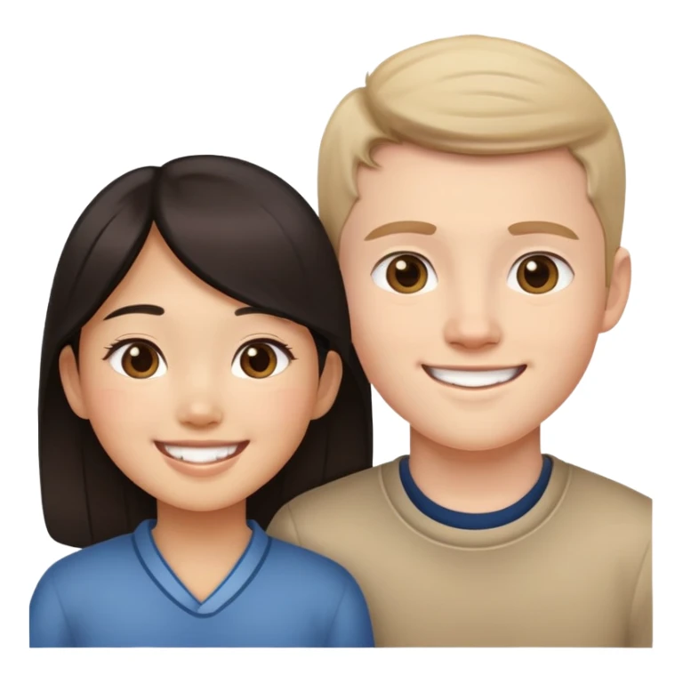 Asian girl and white boy couple sticker