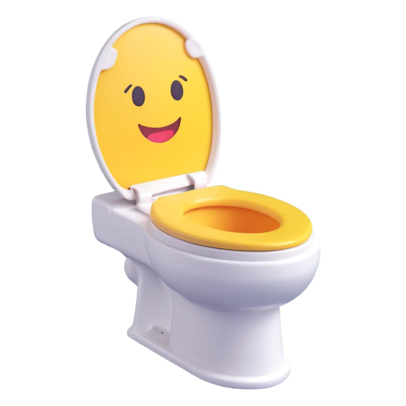 compact toilet minimal design 3D emoji style sticker