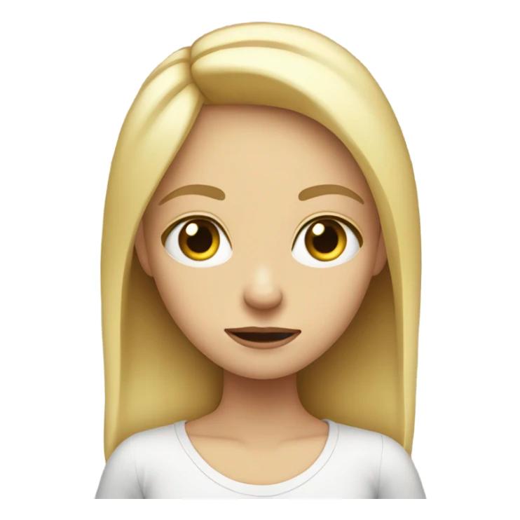 blonde girl side eye camera large eyes sticker