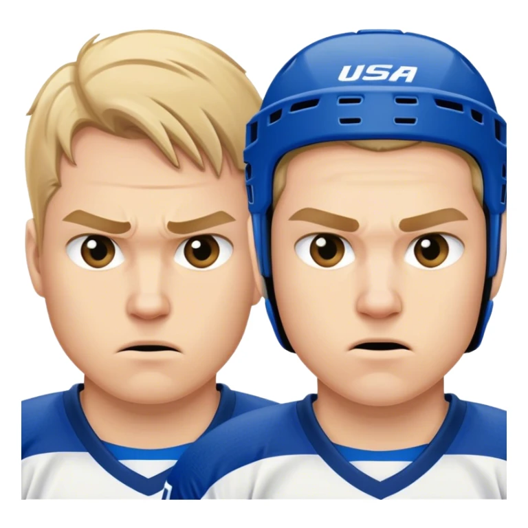 Two hockey players one USA one Finland sticker
