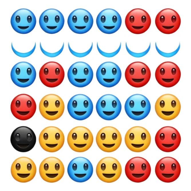 Deepseek emojis in blue black and red. sticker
