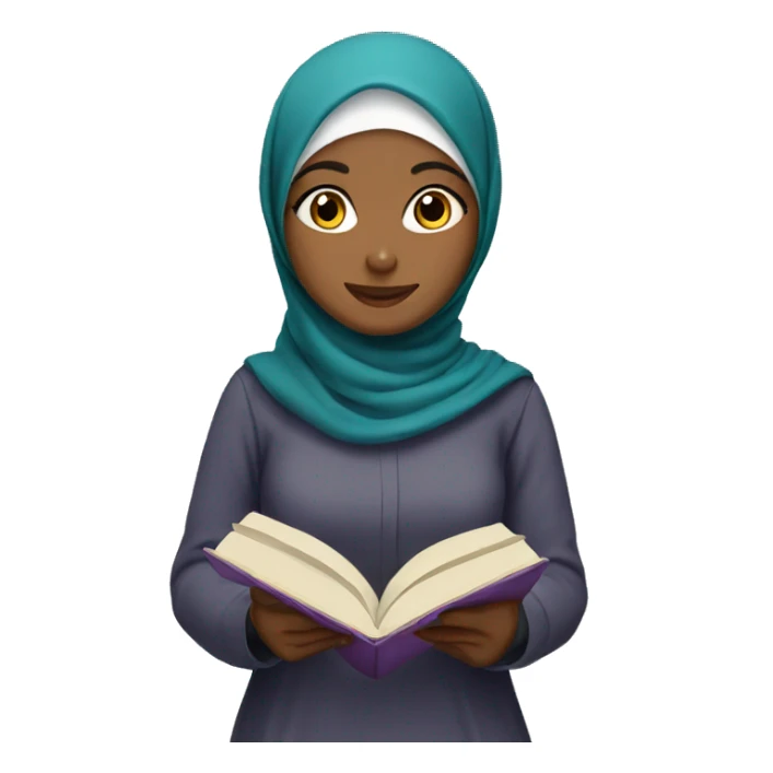 Hijab girl reading sticker