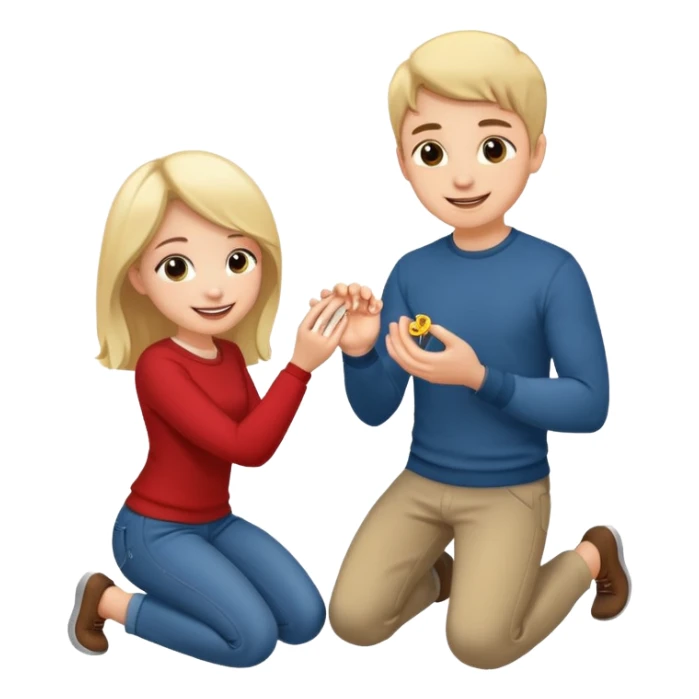 🧎‍♂️‍➡️💍💃 a boy parposing a girl boy on his knee and boy give him ring  sticker