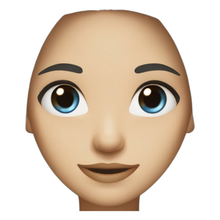 female with long dark hair smiling with blue eyes sticker