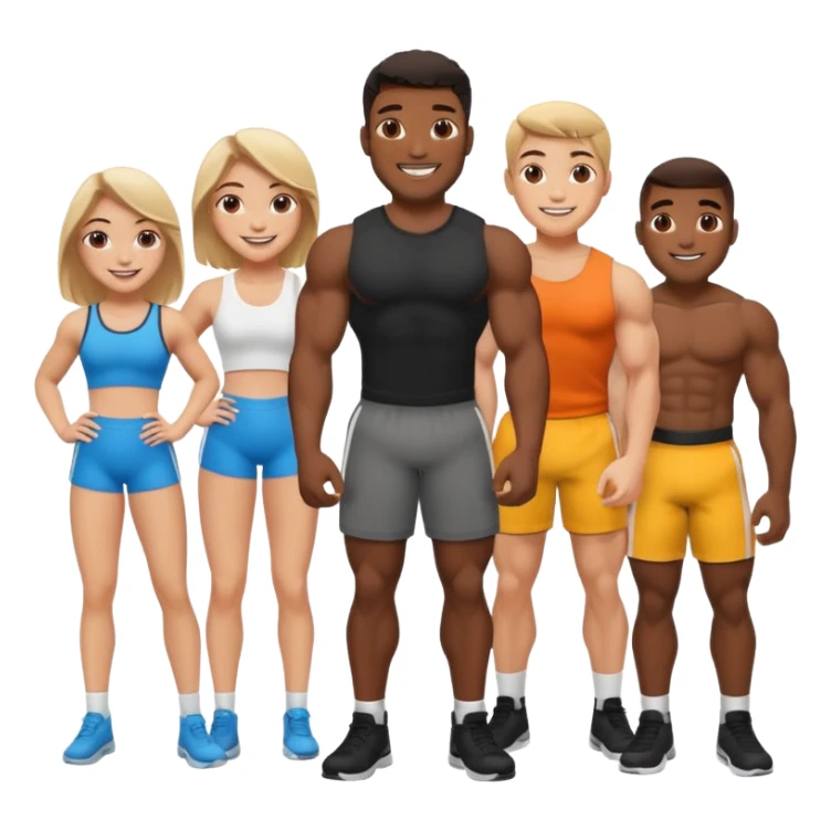 Hunky black men with one white girl in the middle sticker