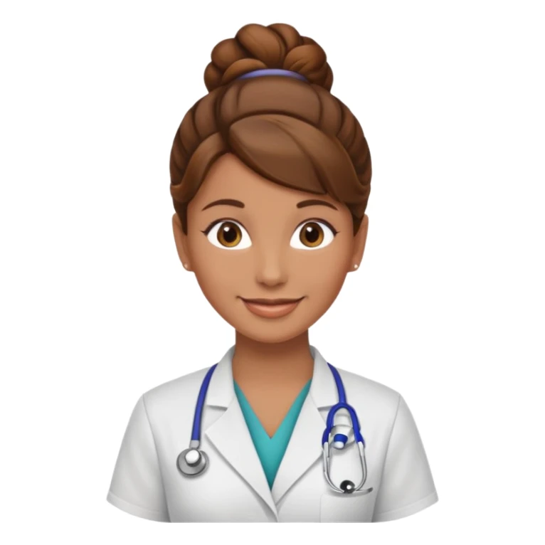 healthcare instructor standing up brown hair updo sticker