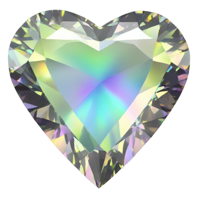 Heart shaped 56-carat iridescent diamond sticker