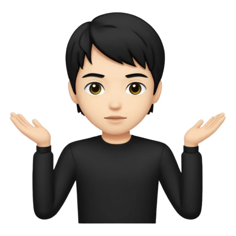 Neo from The Matrix with light skin, black hair, black outfit sticker