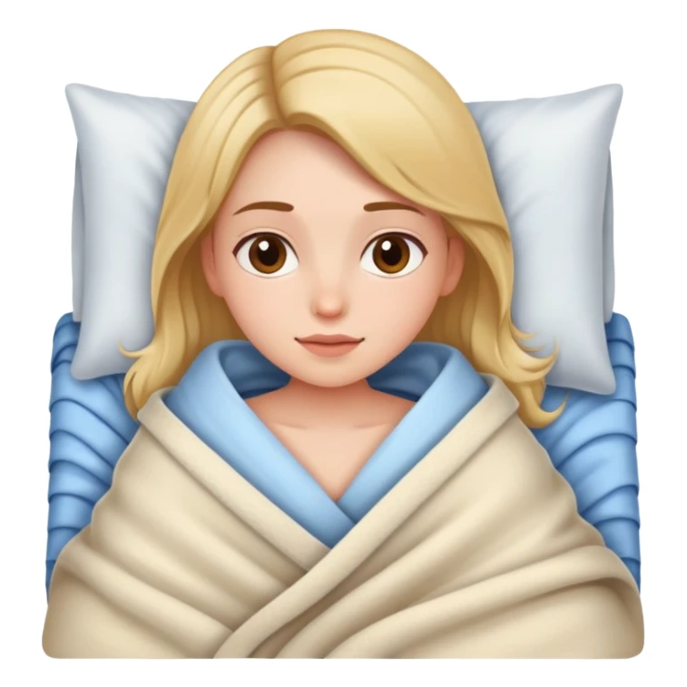 Girl in bed with blanket over her sticker