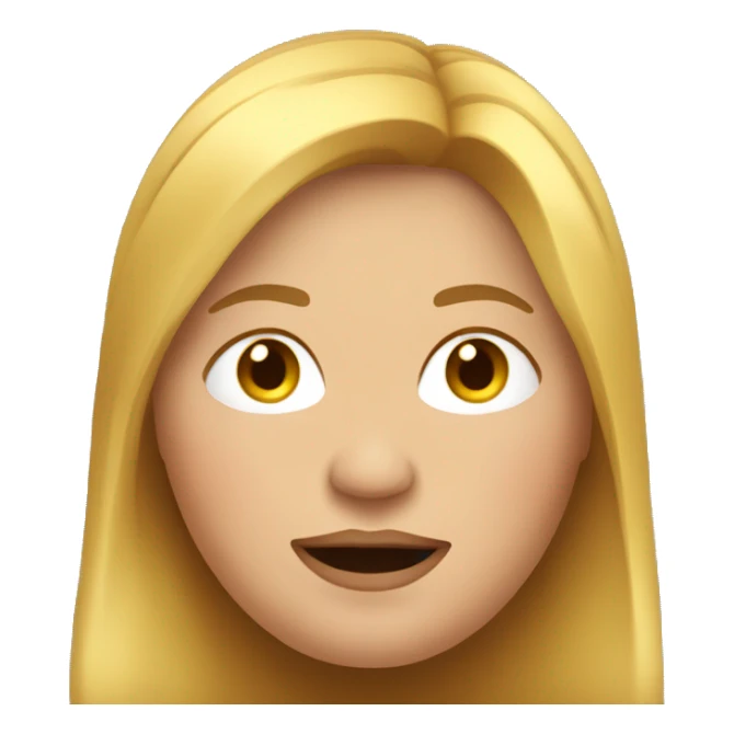 Obese, middle-aged woman, with golden long hair. sticker