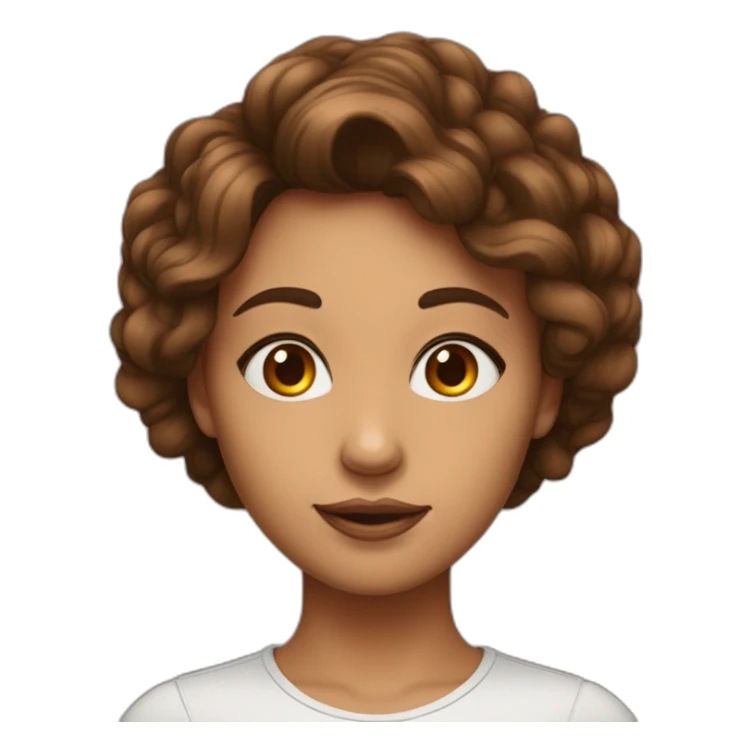 femme avec les cœurs dans les yeux cheveux brune couleur de peau métisse sticker