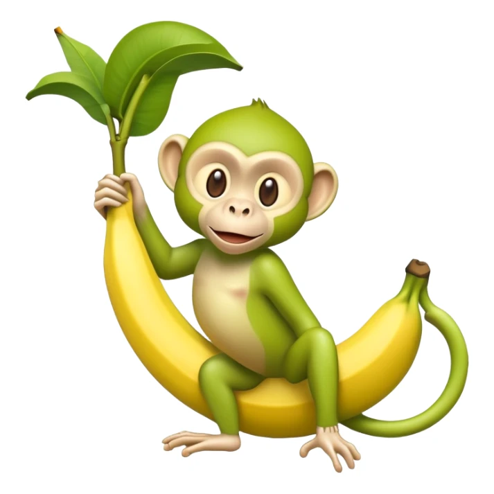banana with the head of a green monkey sticker