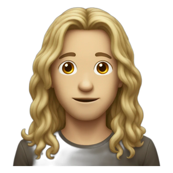 little guy with long hair and big nose sticker