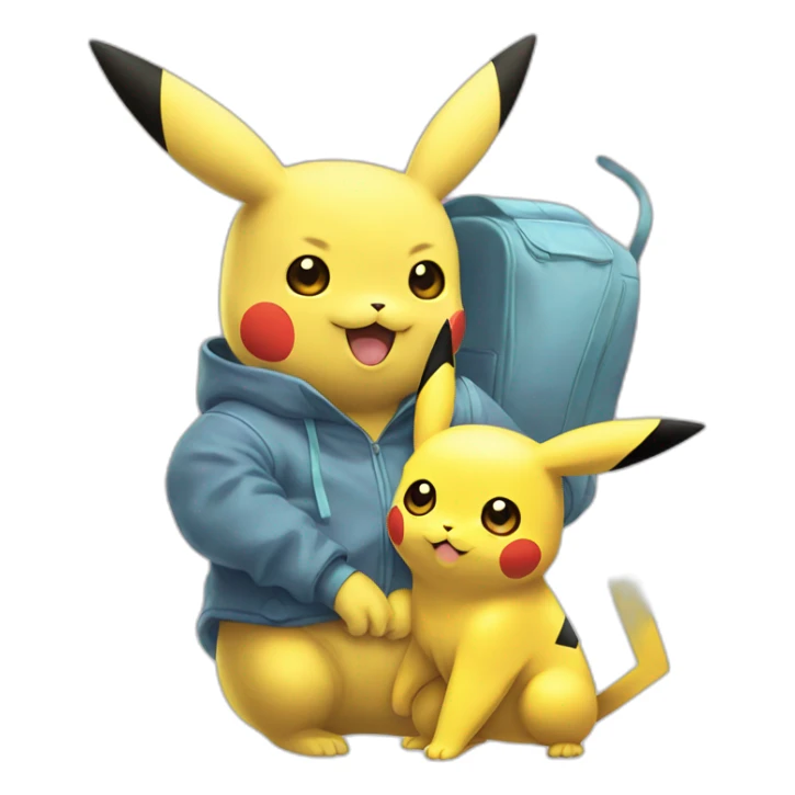 Pikachu and Mew from Pokémon  sticker