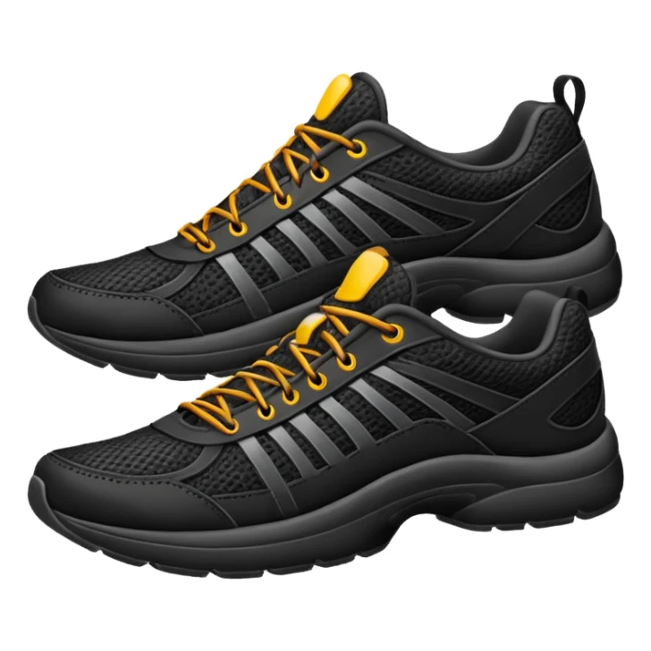 Make me an emoji of 2 black running shoes sticker