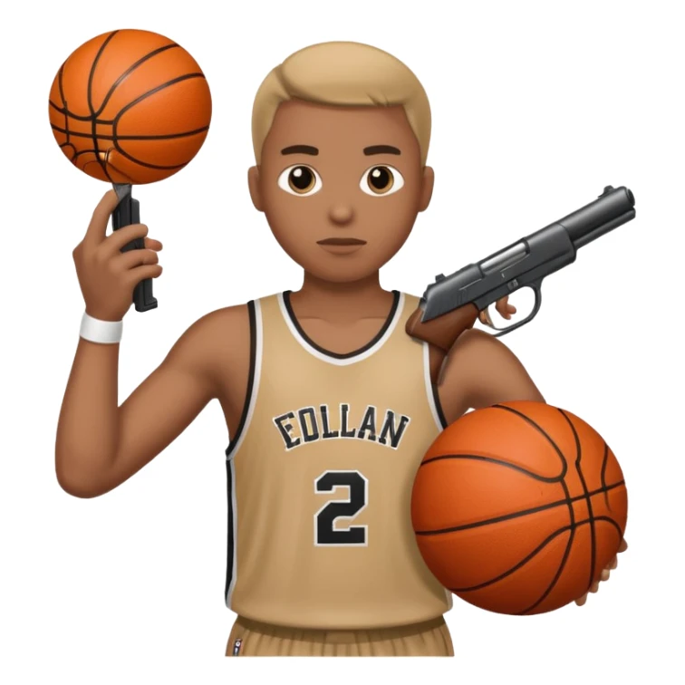 Basketball person with gun sticker