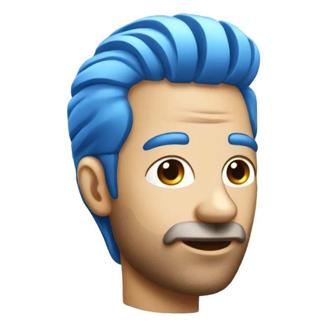 Blue hair clippers sticker