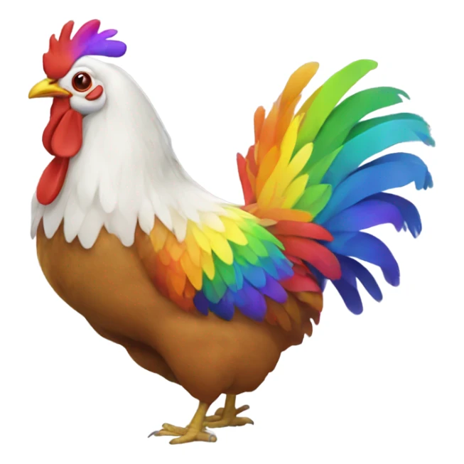 Rainbow chicken sticker