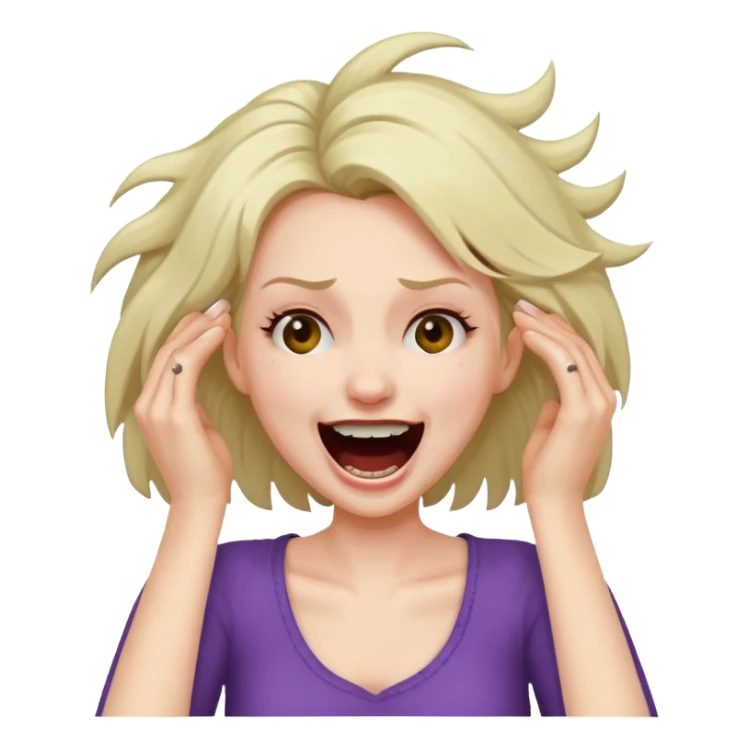 Manic laughter ripping hair out female sticker