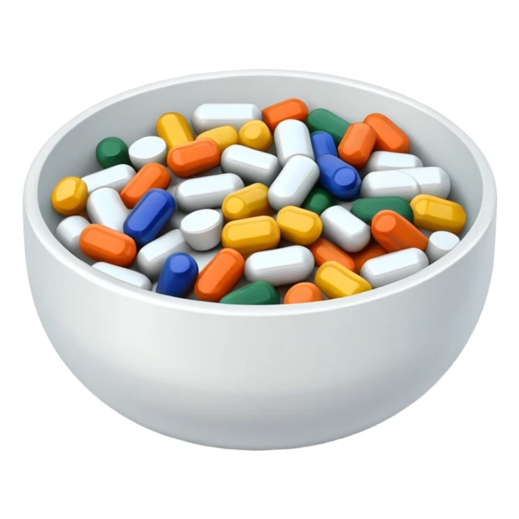 bowl of supplements  sticker