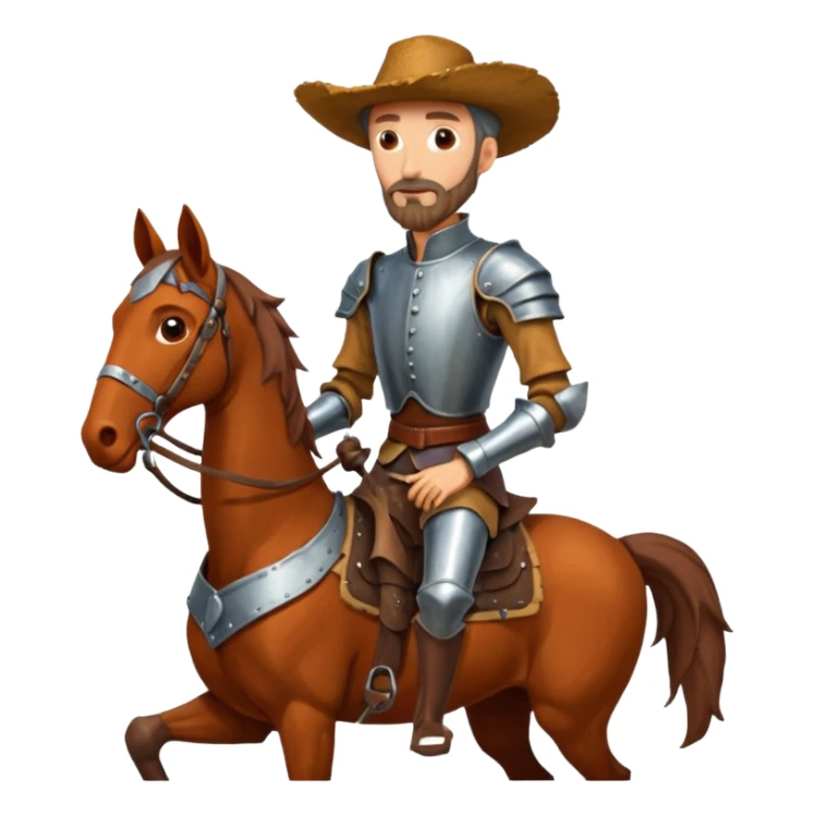 funny Don Quixote on his horse Rocinante sticker