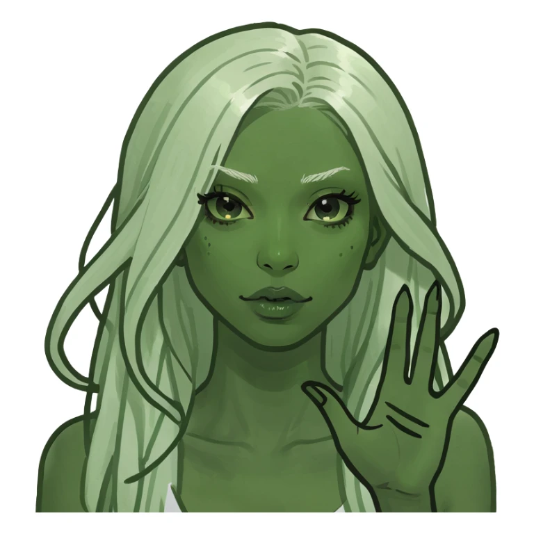 A girl with long nails and bleached hair sticker