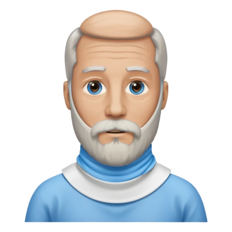 Older man with a full long beard, a medical neck brace, and blue eyes. sticker