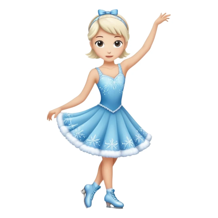 Ice skater wearing a can can dress sticker