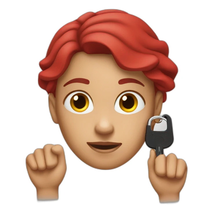 Red young woman loosing her car keys sticker