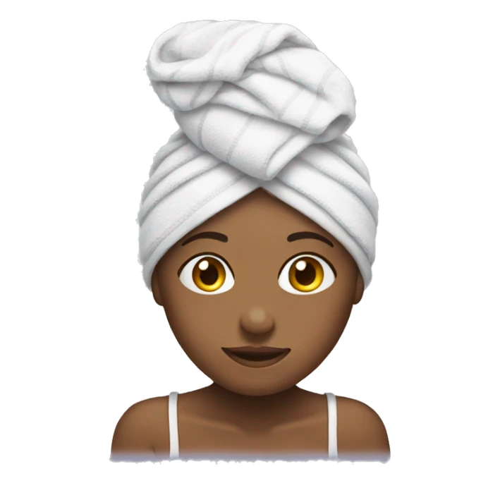 girl in towel after washing head sticker