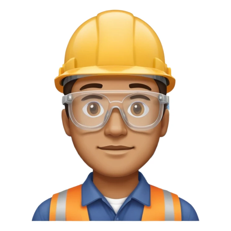 man making a model of a building wearing transparent protective safety glasses sticker