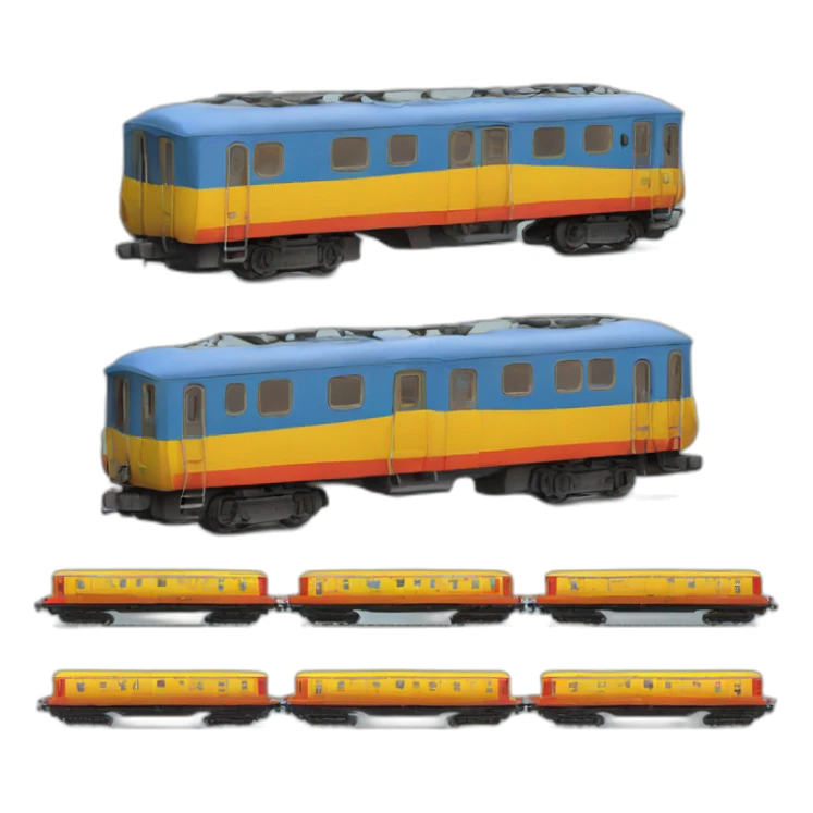 3d model of a Ukrainian train in Ukrainian colors sticker