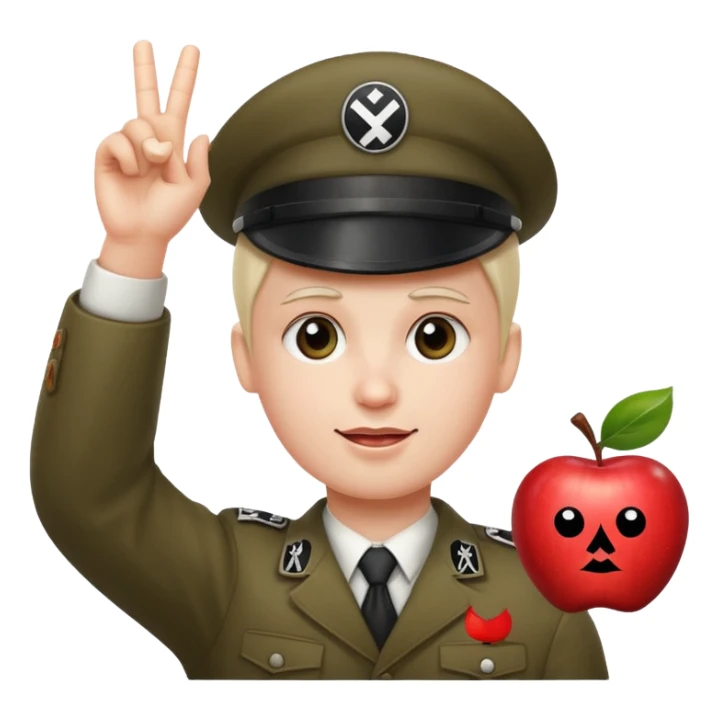 Apple person emoji doing a nazi salute sticker