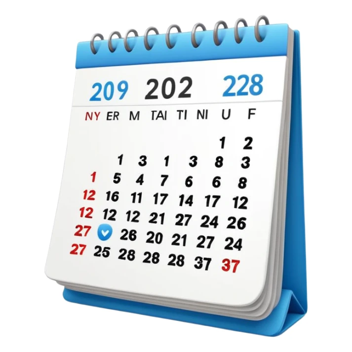 calendar in perspective, only the date, without the rest of the text sticker