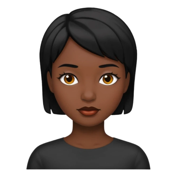 short hair queen black hair sticker