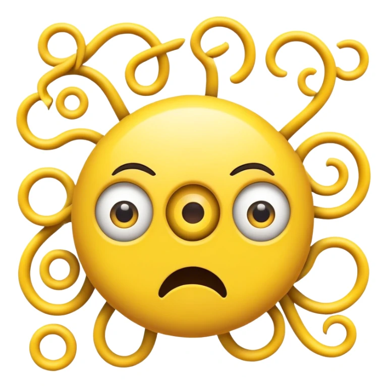 buffering symbol with a surprised face with spiral eyes sticker