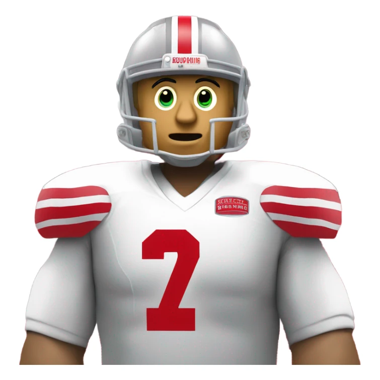 Donald trump wearing an Ohio state jersey sticker