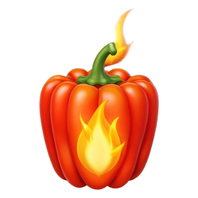 un piment avec une petite flamme a coté sticker