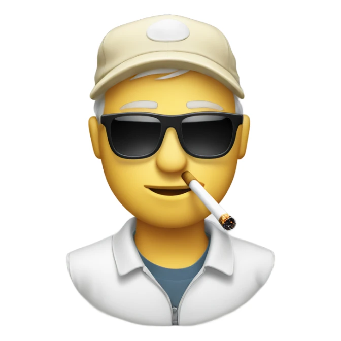 White Golfer smoking cigarette with sunglasses on sticker