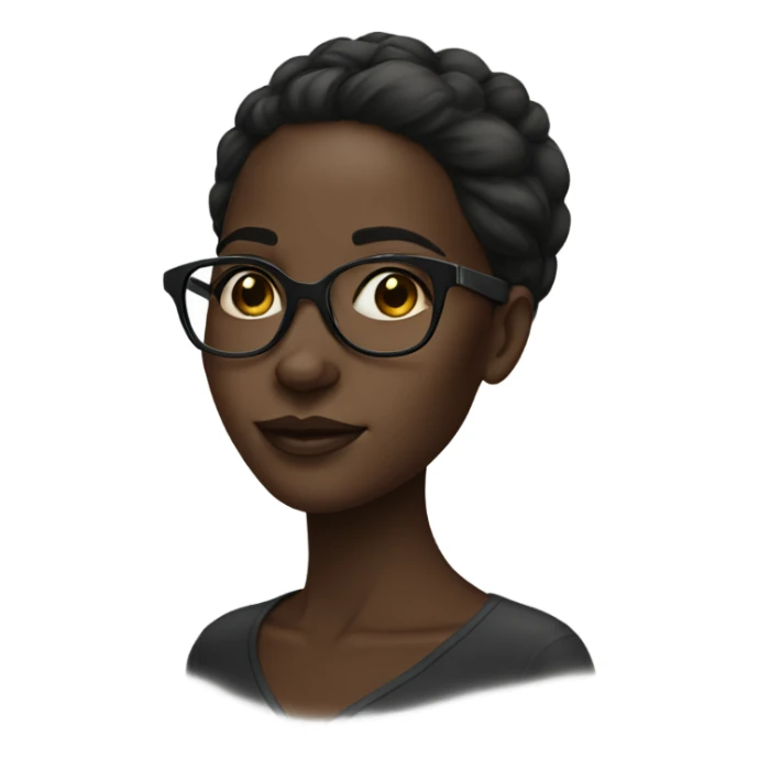 beautiful dark-skinned girl with glasses  sticker