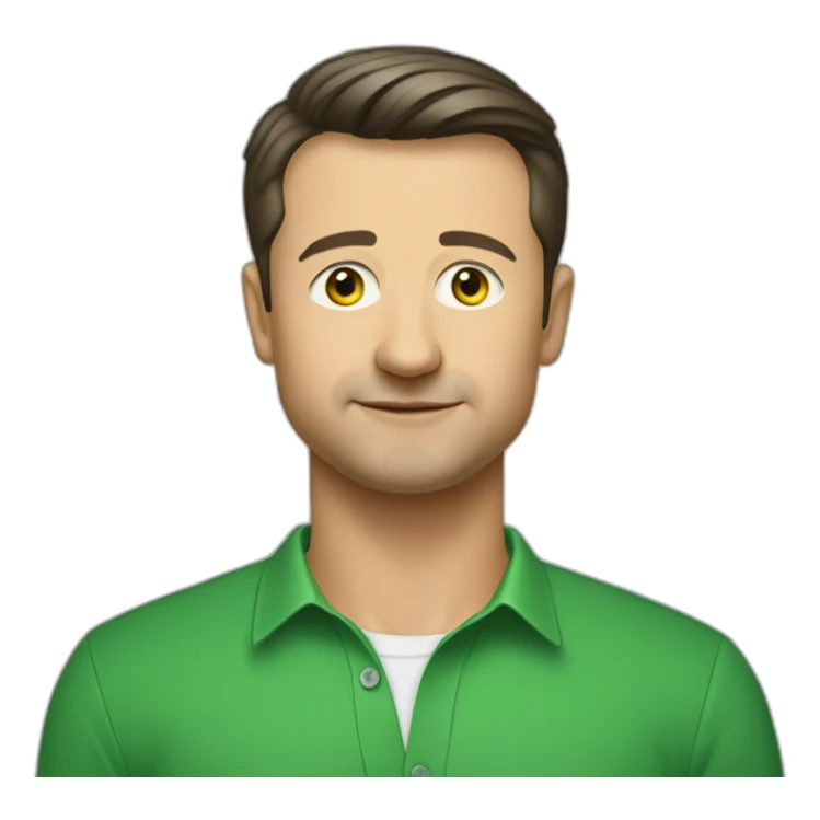 Volodymyr Zelensky with Green shirt sticker