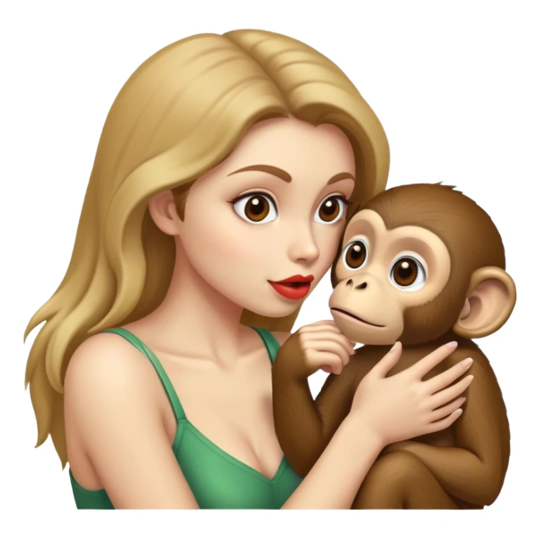 Un singe qui fais un bisou à une femme  sticker