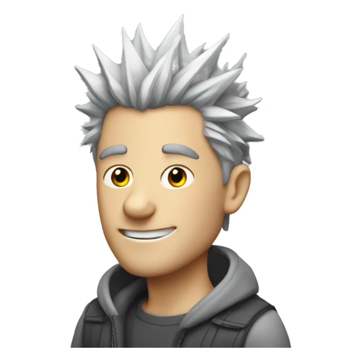 white male with grey spiky hair and grey goatie sticker