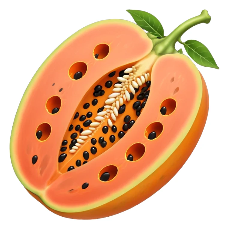 A beautiful papaya fruit is peeled and has black spots.It should be very ripe. sticker
