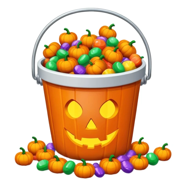 pumpkin bucket filled with Halloween candy sticker