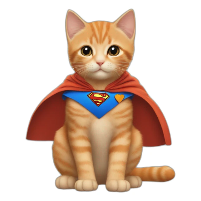 Superman cute kitten, very cute orange cat in superman suit and cape sticker