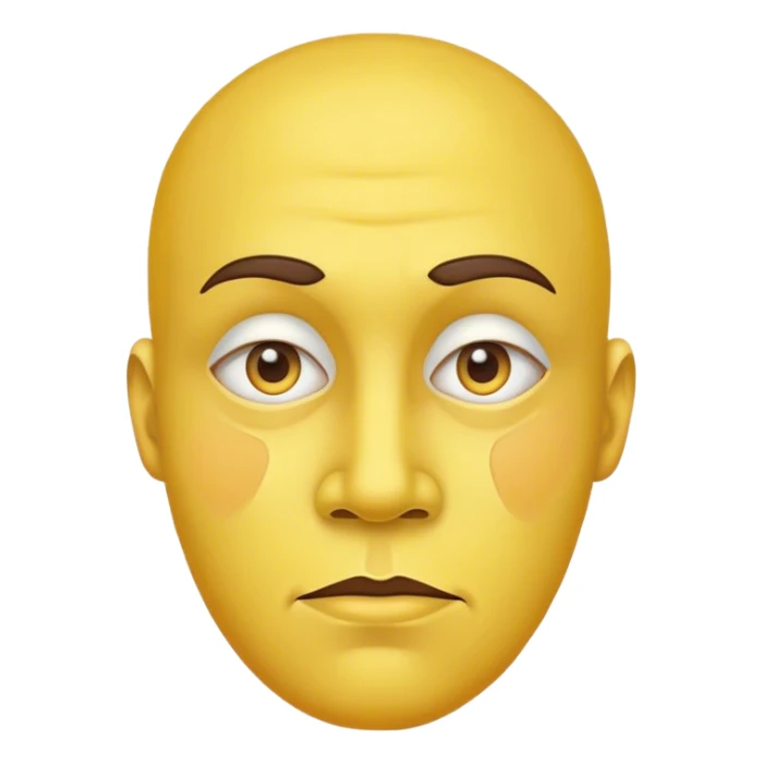 A yellow face of the side eye  sticker