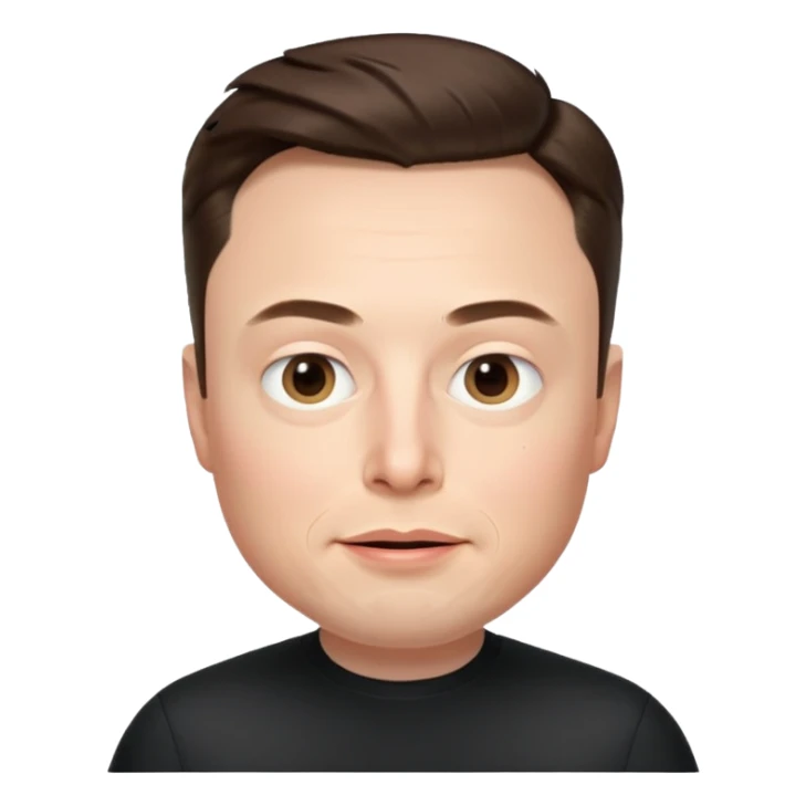 Elon Musk's face in the style of IOS memoji sticker
