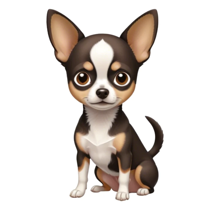 Chihuahua, black, brown, white, tiny, short hair, boy sticker